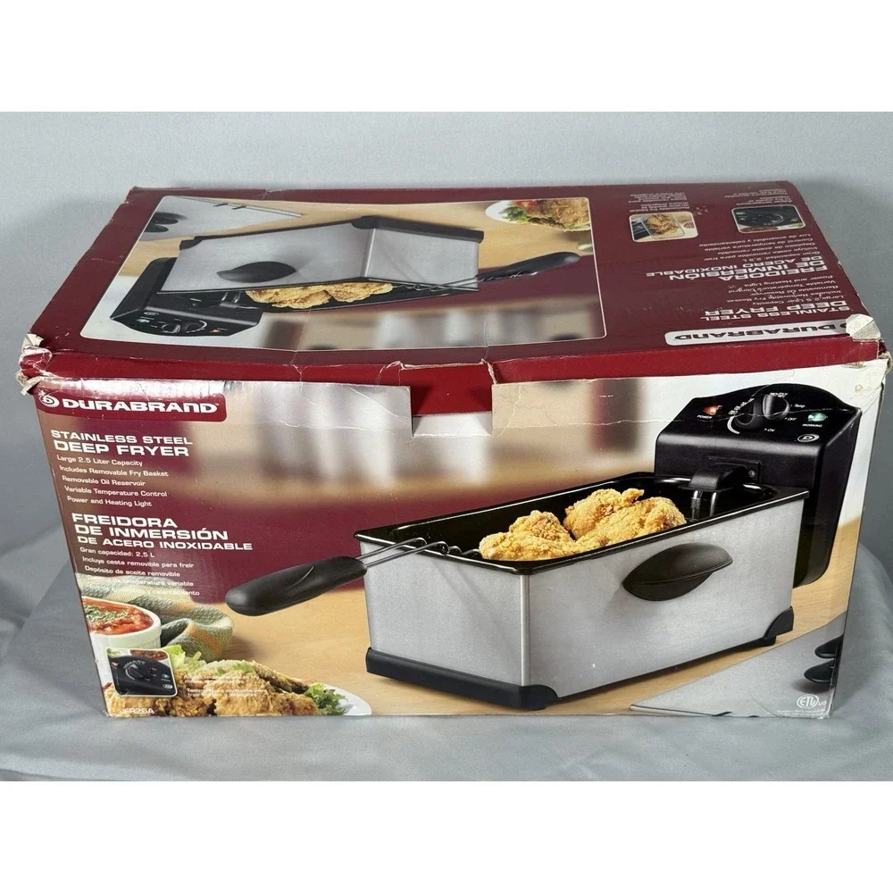 Durabrand Stainless Steel Deep Fryer‎ 2.5 Liter Basket Reservoir NIB Never used